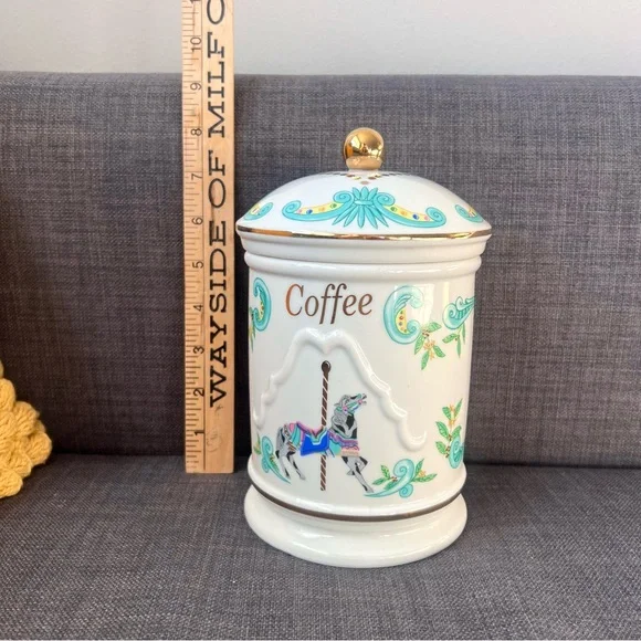 Lenox Decorative Coffee Canister The Carousel Collection Design 1995 vintage - Picture 11 of 12